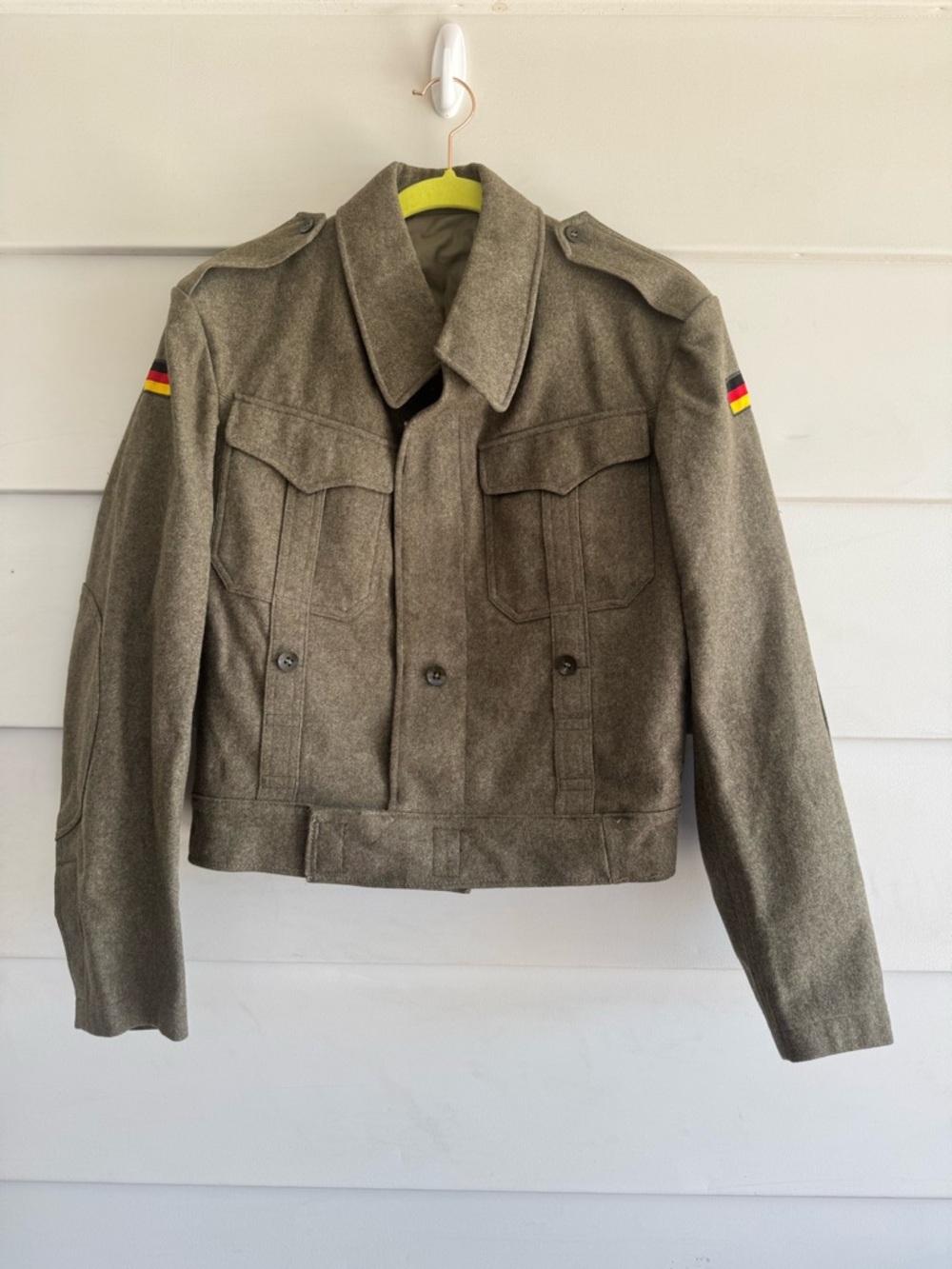 Military-Style Olive Wool Jacket 40” chest M